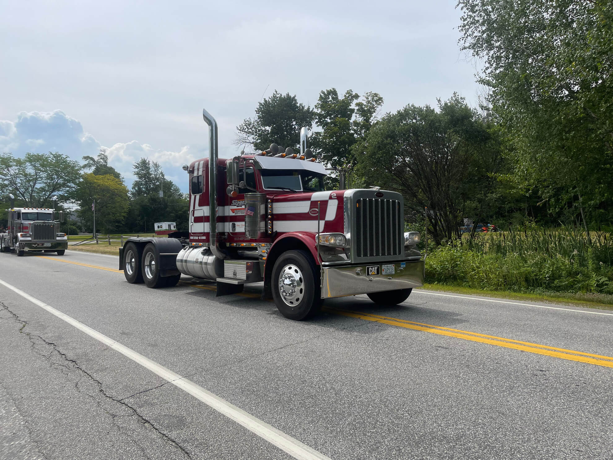 striped truck