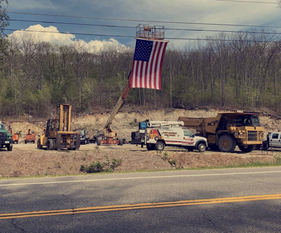 hanging american flag